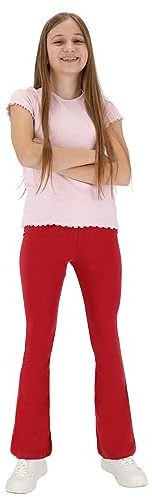 hi!mom Flared Leggings for Girls Kids Bootcut Pants I Casual Dance Yoga Cotton Leggings Wide Leg I Stretchy Elastic Waistband Flared Leggings Kids Girls Bell Bottom Trousers I Size 7 Years