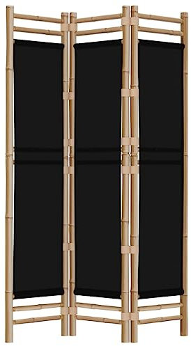 3-teilig Paravent Innen Room Divider Sichtschutz Wall Raumteiler Stehend Trennwand Spanische Wand Sichtschutzwand Wohnzimmer, 120 cm Bambus und Canvas