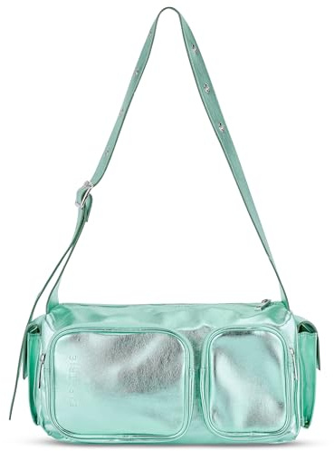 Expatrié Borsa Tracolla Donna Verde Metallizzato - Stella - Borsetta Moda - Borse per Feste e Tempo Libero - Borsette Elegante con Tracolla da Sera - Borsa a Spalla da Ragazza
