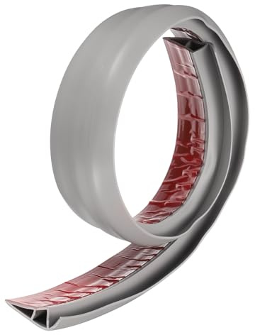 QUARKZMAN Bande de Transition de Sol 2,8 3,33ft en Pvc Auto-Adhésif pour Tapis à Carrelage avec Bordure de Transition Peel And Stick pour Sols Inégaux Hauteur 20mm, Gris