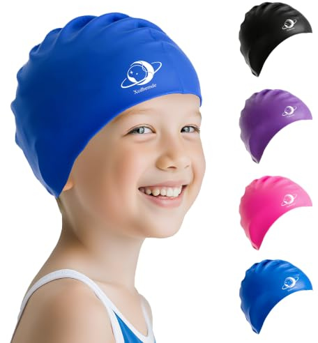 Xcdhemde® Silikon Badekappe Kinder- Blau