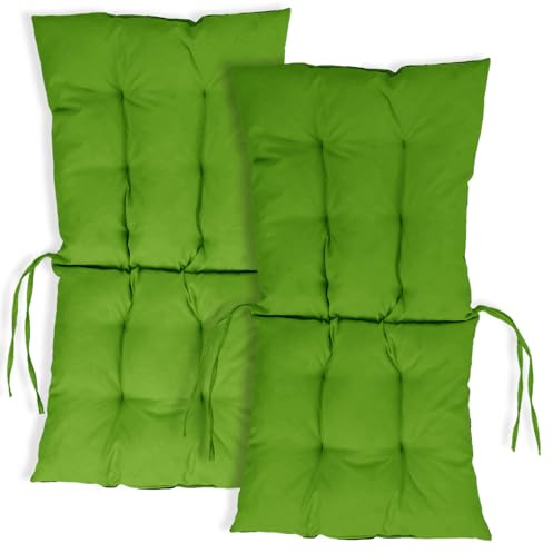 MG Design 2er Set - Stuhlkissen 50 x 100 cm Sitzkissen - Gartenstühle Sitzauflagen aus Polsterstoff, mit weicher Füllung, mit Schnüren zum Binden - Niedriglehner Auflagen, Outdoor-Kissen