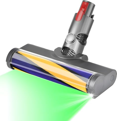 Spazzole di Rilevazione della Polvere, Spazzola per Dyson V7 V8 V10 V11 V15 Ricambi Rullo Spazzola Morbido Accessori di Testina Elettrica Turbo Spazzole con Luce LED per Pulizia Pavimenti Duri
