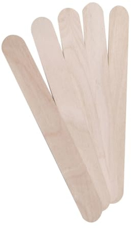 Spatole in Legno per Ceretta 100 Pezzi Estremità Arrotondate | Beige, per Cera Depilatoria e Uso Professionale o Domestico, Facile da Usare, Formato Monouso