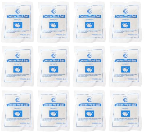 WEKADRIN Baumwoll wattebällchen für Kosmetik und Wundpflege Entfettete Sterilisierte Hygienisch Verpackt für Salon Heim Medizinische Anwendung