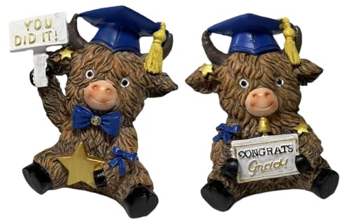 HunicandIU Statuette de Vache en Résine,2 Pièces Décorations Festives Mignonnes en Résine - Décoration de Jardin sur Le Thème de la Vache - pour Automne Fête d'anniversaire Bureaux Jardin Cour Entrée