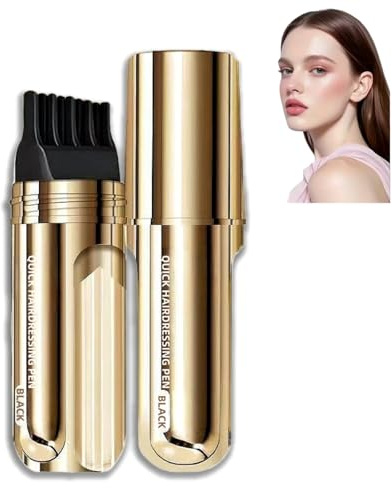 Hair Colour Comb for Quick Root Touch Up,2 In 1 Hair Root Colour Touch Up,Waterproof Sweat-Proof Hairs Dye,Instant Grey Hairs Coverage for Hairline,Portable for Men & Women(Natural Black)