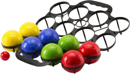Bocce Da Gioco Set 8 Palline da Spiaggia Colorate con Custodia – da Giardino per Ragazzi e Adulti, Bocce Mare Piene, Spiaggia e Piscina, Giochi Estivi all’Aperto, Attività Vacanze, Sport Divertente