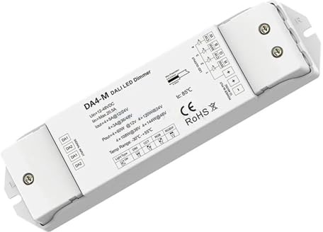 Dimmer DALI 4CH 12V-24VDC DA4-M 1 indirizzo/4 canali/DT8 DT6/tensione costante/dimmer PWM monocromatico