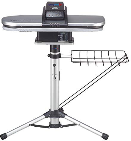 Speedypress PSP202S Prensa de Planchado a Vapor Plateado / Plata con Soporte Telescópico de Altura Ajustable - 64cm x 27cm; 1.400 Vatios (+ Funda de Repuesto y Fieltro de Espuma PVP de 45,00 €)