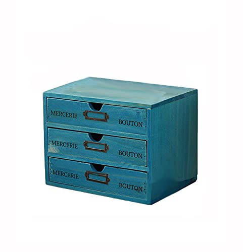 Holz Schreibtisch Organizer mit 3 Schubladen | Office Aufbewahrung |Schreibtischzubehör | Schubladen für Büromaterial |Schreibtisch ordentlich| Mini-Kommode aus Holz für Zuhause, Küche, Büro