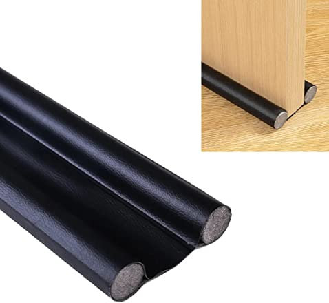 JGR SELECT Burlete Puerta Entrada - Burlete Espuma Doble - Aislante contra Corrientes de Aire, Frío, Luz, Insectos, Ruido (Negro)