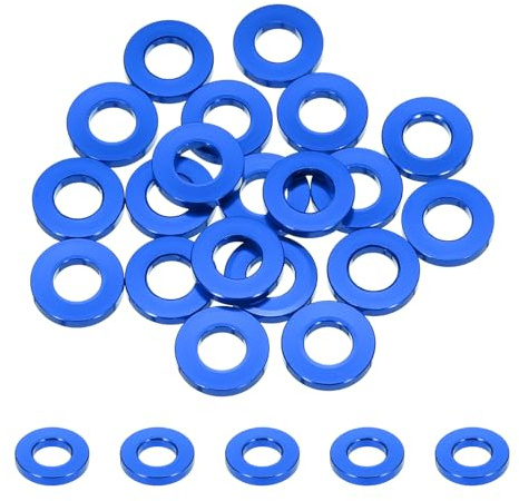 QUARKZMAN 20PCs Arandela Plana de Aluminio Anodizado Arandela Avellanada Agujero Diámetro 6mm Arandelas Redondas para Tornillos Accesorios de Modelos RC/FPV/PC/Drone (Azul Marino)