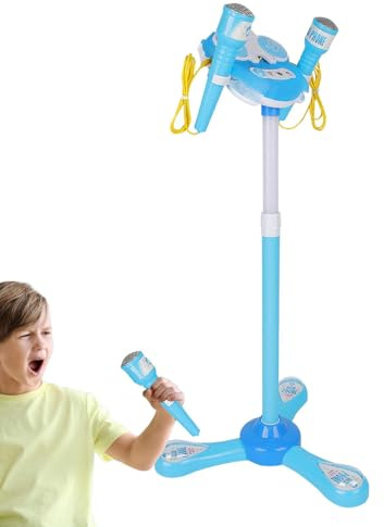 Shurzzesj Children's Sing Microphone - Microphone Stand Playset - Microphone Stand Playset, Kids Standing Microphone, Microphone Toys with Stand for Home