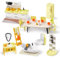 Giant bean Puppenhaus Möbel Set, Küchen und Badezimmer Set aus Holz und Kunststoff, 37 Teiliges Puppenhaus Zubehör Spielzeug für Jungen, Mädchen und Kleinkinder Wooden