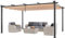 VEVOR Pérgola Retráctil para Exteriores de 3,6 x 4,86 x 2,3 m Con Dosel Beige de Aluminio - Moderna Con Toldo Parasol para Jardines, Terrazas, Patios Traseros