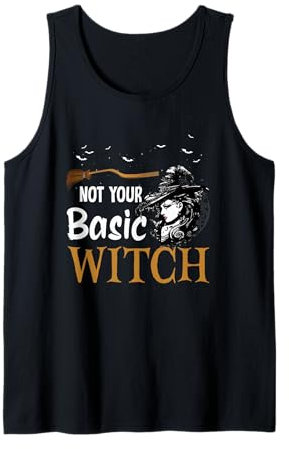 Lustiges Halloween-Kostüm für Damen mit Aufschrift Not Your Basic Witch Tank Top