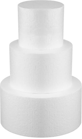 Alipis 3 Pz di Torta di Schiuma Kit per Decorare Torte basi per Torte in polistirolo Falso Stencil Torta Decorazione per Torta Giri di Torta in Schiuma Torta di Piccole schiume