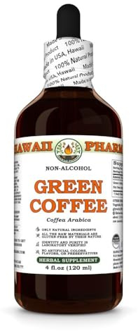 Green Coffee (Coffea Arabica) Dry Bean Glycerite, Made in Hawaii, All Natural, Vegan, Lab Tested Alcohol-Free Liquid Extract - 4 fl.oz