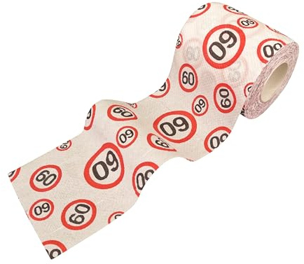 Tiwoca Geschenk zum 50. Geburtstag – rot-weißes Toilettenpapier mit Verkehrsschild-Optik Zahl 50 – Ausgefallene Geburtstagsdeko und lustige Geschenkideen für Männer und Frauen