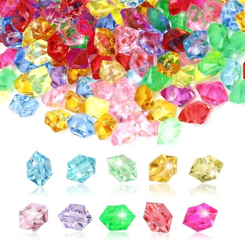 Caelura 240 Stück Edelsteine für Kinder,Dekosteine, Acryl Kinder Glitzersteine für Vasen, Dekosteine, Aquariumdekorationen, Partydekorationen, Performance-Requisiten 100g