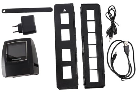 Enwye Mini scanner numérique de films et diapositives,convertit les négatifs et diapositives 35mm en images JPEG Comprend un écran LCD 2,4 pouces et des adaptateurs de film faciles à charger