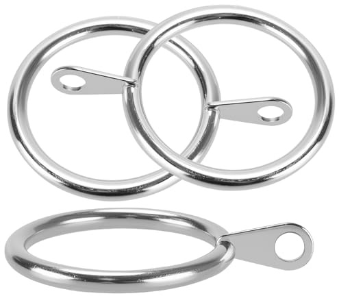 HAKZEON 100 anillos de cortina de metal a granel, 38 mm de diámetro interior, anillos plateados para ventana, cortinas de ducha, barras transversales