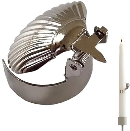 Estintore per candele, in metallo, con motivo a conchiglia, set di taglierine, elegante accessorio per spegnere le fiamme in modo sicuro, strumento decorativo per la cura delle candele per uso