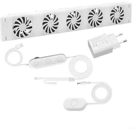 Ventilador de radiador, amplificador de radiador inteligente con regulador con termostatos inteligentes, ventilador de radiador con 5 ventiladores, eficiencia de calefacción y ahorro de energía, bajo