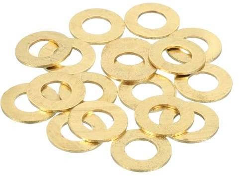 QUARKZMAN 28Pcs Rondelle Plate Laiton, Kit Rondelles Écrasables Cuivre M10, ID 10mm, OD 20mm, Épaisseur 1.2mm Pour Boulons Vis Réparation, Construction