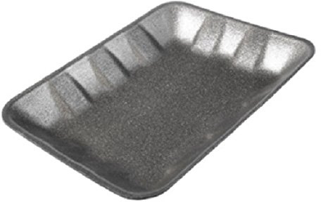 CKF 4DBK, #4D Black Foam Meat Trays, Disposable Standard Supermarket Meat Poultry Frozen Food Trays, 125-Piece Bundle
