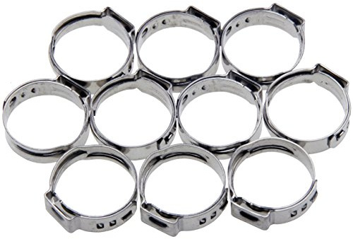 Alkan Lot de 10 colliers de serrage 1 oreille en acier inoxydable 304 de 25,4 à 28,6 mm