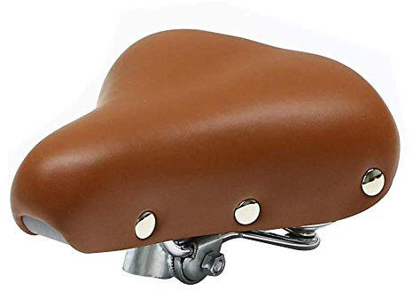 TentHome Vintage Sattel Gefederter Fahrradsattel Gepolstert Fahrradsitz Cityradsattel Rennradsattel Tourensattel Komfort, Unisex, Braun