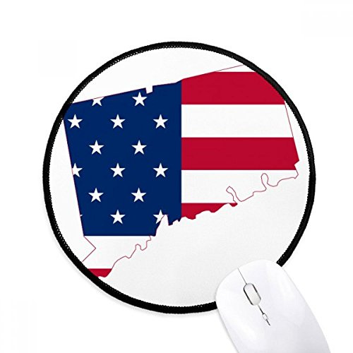 Connectic USA Map Stars tripes Flag Shape Mouse Pad Desktop Office Round Mat for Computer