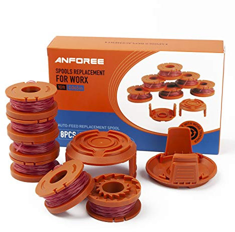 anforee Line String Trimmer, Auto Edger Spools Replacement Compatible for Worx Weed Eater Trimmer Line Refills 10ft 0.065 inch