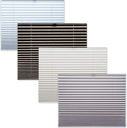 KSHANDEL24 Thermo Black Out PLISSEE FALTROLLO Weiss BEIGE GRAU Taupe Silber 100 Prozent VERDUNKELND Jalousie (beige metallic, 25x100 cm)
