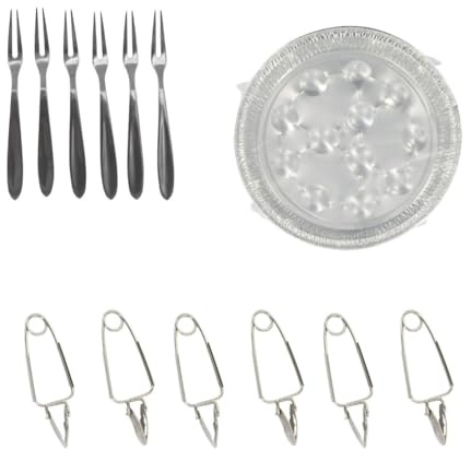 Fackelmann 9984850 Ensemble spécial escargots, fourchettes à escargots, Pinces à escargots, Plats à escargots jetables, Aluminium, Acier Inoxydable, De 12,5 à 17,5 cm