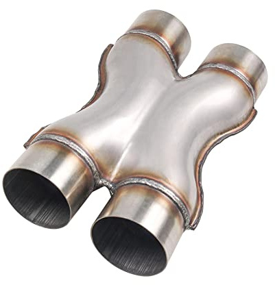 RCCT 57mm X Rohr Auspuff – Edelstahl 409 X Pipe Exhaust 55mm Universal Auspuff X-Stück für PKW SUV für Schweißmontage(2,25 Zoll)