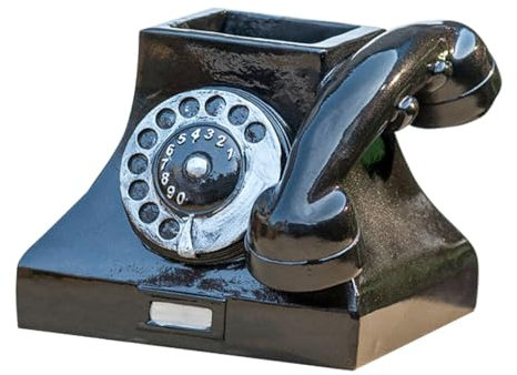 PHENOFICE 1stück Retro Telefon Form Blumentopf Aus Harz Dekoratives Succulententopf Ornament Für Desktop Und Wohnkultur Schwarz