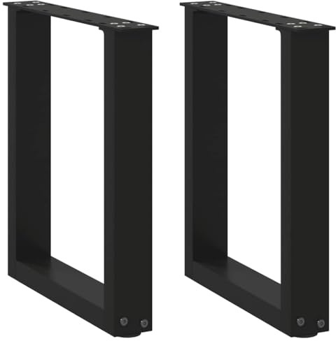 vidaXL Couchtischbeine U-Form 2 STK. Schwarz 28x(42-43) cm Stahl