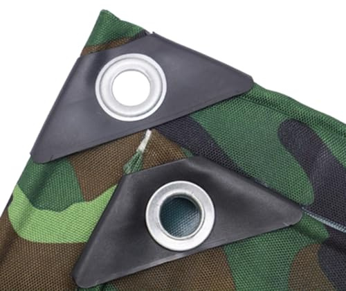 Green Camouflage Tarpaulin Waterproof Heavy Duty 1x1.5m 1x2m 1.2x1.5m 1.8x2.4m 2x3m 3x4m Canvas Tarps Sheet for Furniture Ground Multipurpose Cover(1x1m(3.3ftx3.3ft))