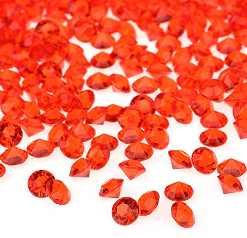 Fdit 1000 Stück 6 Mm Acryl-Diamant-Dekorationssteine ​​für Hochzeit, Party, DIY-Zubehör, Tischstreuung, Vasenfüller (Rot)
