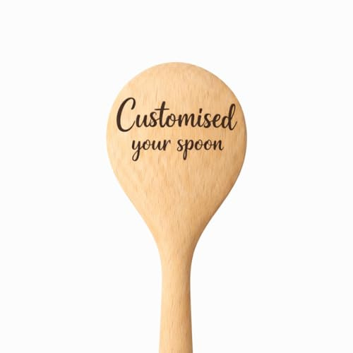 Customised Wooden Spoon, Natural Wood, Personalised Kitchen Utensil