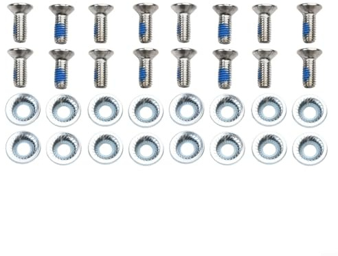 Risveglio Juego de tornillos de fijación de encuadernación de snowboard y espaciador de 20 mm OD para uso en múltiples modelos de encuadernación (16 piezas)
