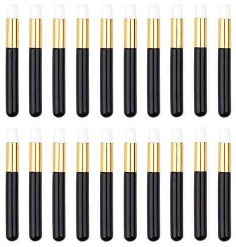BAQI Lot de 20 brosses à cils pour shampoing et cils, pour retirer les points noirs, brosse de nettoyage du nez pour extensions de cils, outils de nettoyage du visage pour femmes et, le noir