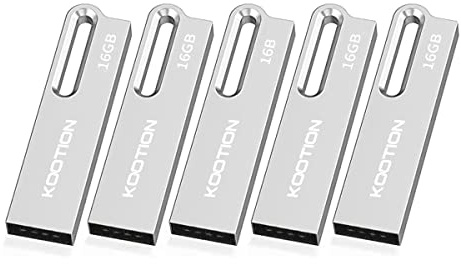 KOOTION USB Sticks 16GB 5er Pack Speicherstick 5 Stück 16G USB-Flash-Laufwerk Bunt USB 2.0 Memory Sticks Metall Set 5 STK Datenspeicher Stick 16 GB Datensticks USB Flash Drives Silber