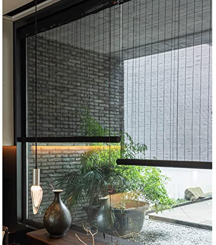 Bambus-rollos Anpassbare,lichtfilternde Vorhänge,schattenrollos,holzvorhänge Für Die Terrasse,atmungsaktiv/isolierung,retro Dekorative Jalousien,61 Größen,60x120cm/23.5x47in