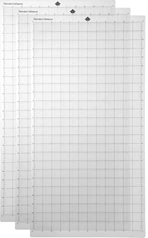 Karlak Ersatz-Schneidematte transparente Selbstklebende Cricut-Matte mit Messgitter 12x24 Zoll für Silhouette Cameo Cricut Explore Plotter-Maschine 3PCS