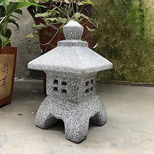 Gartenstatuen und Skulpturen, stehende Keramik-Pagode, Gartenskulptur, japanischer Stil, Kunstornamente, Terrasse, Kunsthandwerk, Laternenstatue, atemberaubende Gartendekoration (20 x 10,5 x 10,5 cm)