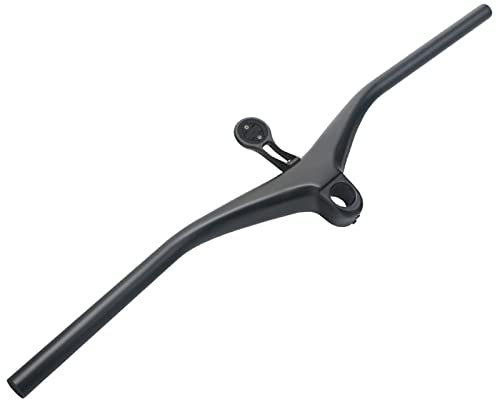 Soyeacrg 1-1/8 Carbon Fiber Integrated Stem Lenker 3K Matte Mountainbike Lenker mit -17 Grad Vorbau Backsweep 7° MTB Zubehör für Radfahren Racing XC DH Fahrradlenker,Matte Black,100mm*700mm